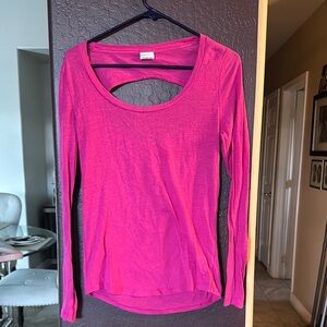 PINK Victoria's Secret Cut Out Long Sleeve Blouse in Pink